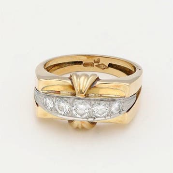 Bague - 18 carats Or jaune Diamant (Naturelle)