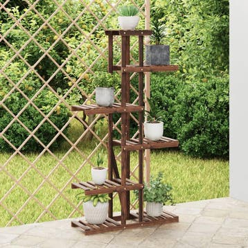 vidaXL Plantenstandaard 75x25x140,5 cm massief vurenhout, Verzenden