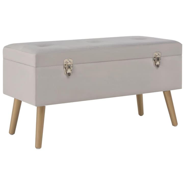 vidaXL Bankje met opbergvak 80 cm fluweel grijs, Huis en Inrichting, Overige Huis en Inrichting, Nieuw, Verzenden