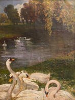 Luigi Rossi (1853-1923) - La guardiana dei cigni