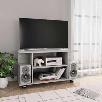 vidaXL Tv-meubel met wieltjes 80x40x45 cm bewerkt hout, Huis en Inrichting, Verzenden, Nieuw