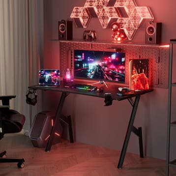 Gaming bureau - Gaming desk - Gaming tafel - 120x60 cm - Zwa, Verzenden, Nieuw