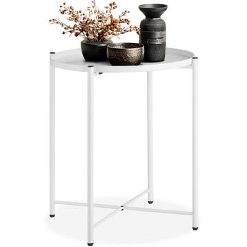 Bijzettafel Chester 45,5x45,5x53cm - wit, Huis en Inrichting, Tafels | Bijzettafels, Verzenden, Nieuw