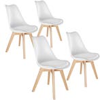 tectake Eetkamerstoelen Frederikke - wit, Set van 4, Huis en Inrichting, Verzenden, Nieuw