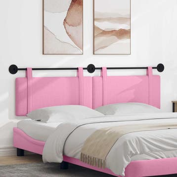 vidaXL Hangend hoofdbord Roze Stof, Verzenden