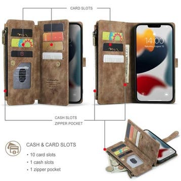 iPhone 13 Leren Flip Case Portefeuille - Wallet Cover Cas, Verzenden