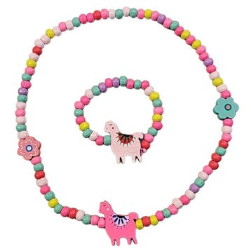 Fako Bijoux - Kinderketting en Armband - Hout - Lama &, Verzenden