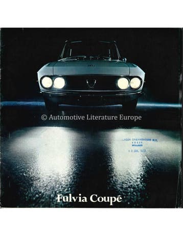 1971 LANCIA FULVIA COUPÉ BROCHURE, Ophalen of Verzenden, Nieuw