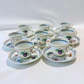 Richard Ginori - Tasse et soucoupe (8) - Italian Fruits -