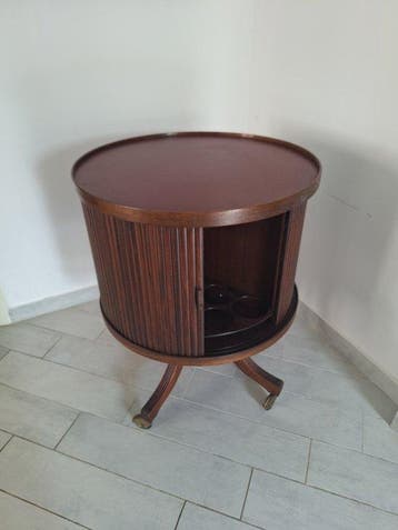 Bijzettafel - Hout - Mobiele bar vintage