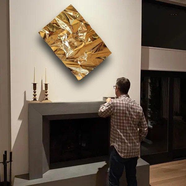 AVA Design - Hurricane gold mirror premium design, Antiek en Kunst, Kunst | Schilderijen | Modern