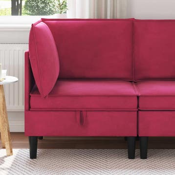 vidaXL Sofa met opslag Wijnrood Fluweel, Verzenden