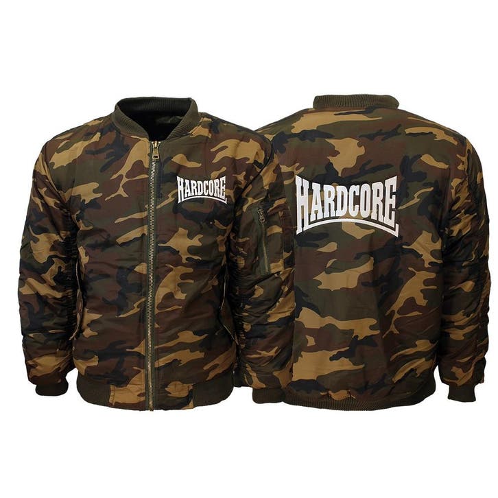 Hardcore Camouflage Geborduurd Logo Bomberjack Style Jas - O, Vêtements | Hommes, Pulls & Vestes