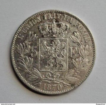 Belgique. Léopold II. 5 Francs 1870 (Sans prix de réserve)