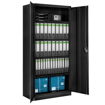 Archiefkast Blain met 5 planken 40x80x180cm - zwart, Huis en Inrichting, Verzenden, Nieuw