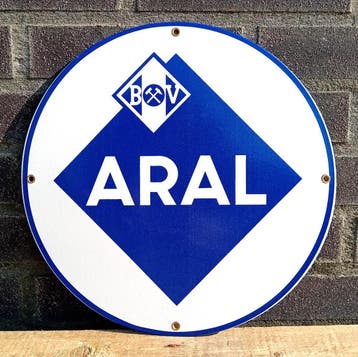 Aral vlak emaille bord, Verzamelen, Verzenden, Nieuw