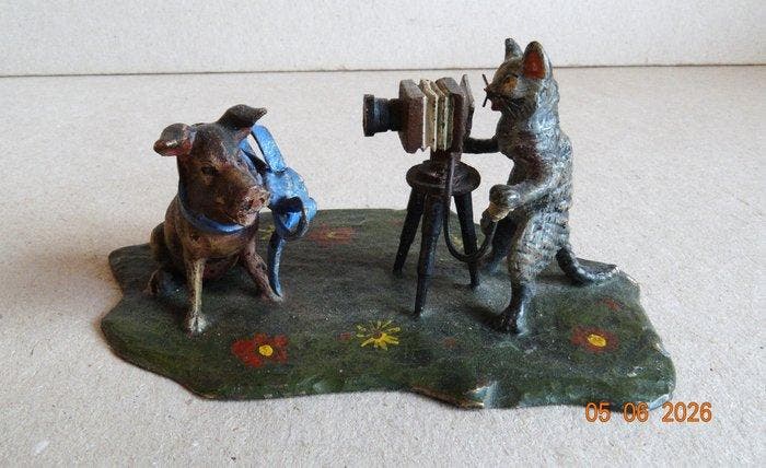 Beeldje - Vienna Bronze - Koud geverfd brons, Antiquités & Art, Antiquités | Céramique & Poterie