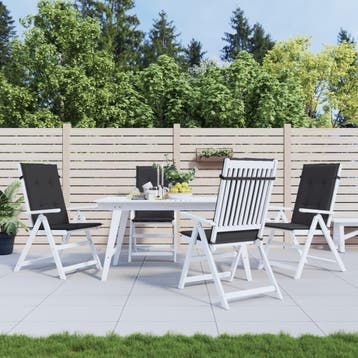 vidaXL Tuinstoelkussens 4 st hoge rug120x50x3 cm stof zwart, Verzenden, Nieuw