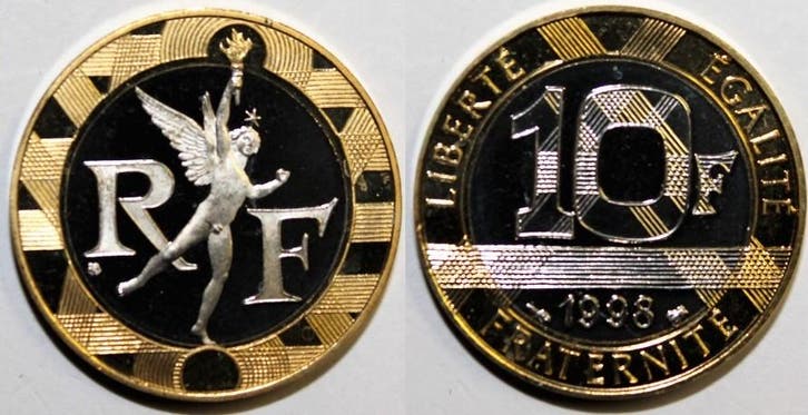 10 Francs France Frankreich Km 964 10 Franken 1998 Typ Ge..., Timbres & Monnaies, Monnaies | Europe | Monnaies non-euro, Envoi