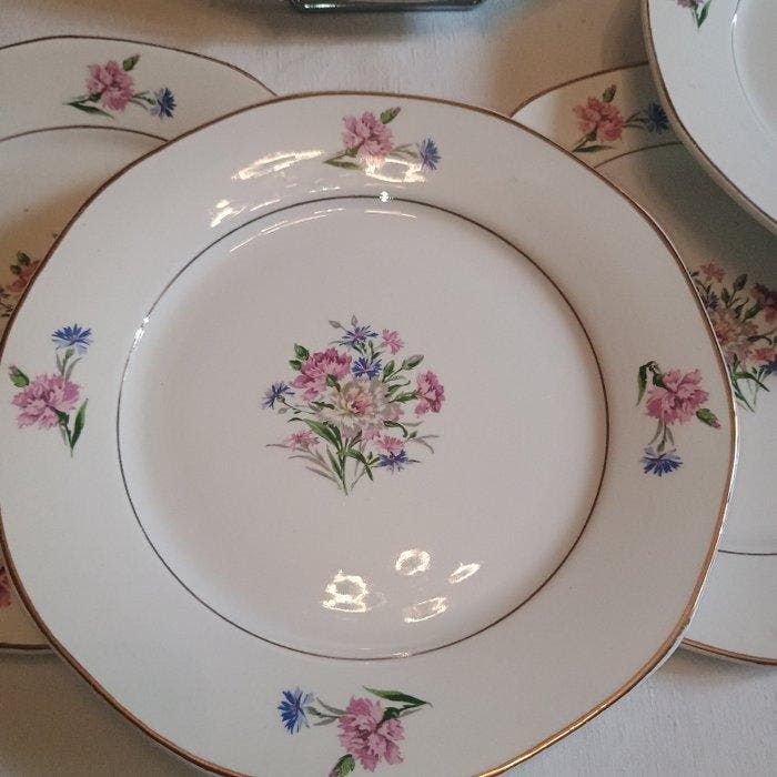 Sarreguemines - Serveerschaal (8) - Creamware - Bord, Antiquités & Art, Antiquités | Meubles | Tables