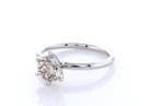 Bague - 14 carats Or blanc - 0.90ct. tw. Diamant (Couleur