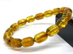 Bracelet barillet en ambre balte | Perles couleur miel