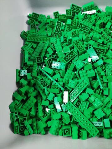 Lego - geen serie - Partij van 1000 groene bouwstenen -, Nieuw