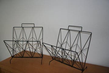 Porte-revues - fil dacier - Pliable - Deux porte-revues