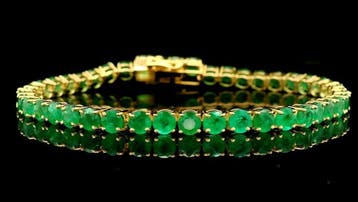 Bracelet - 14 carats Or jaune - 9.47ct. tw. Émeraude, Bijoux, Sacs & Beauté