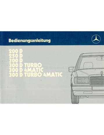1988 MERCEDES BENZ E KLASSE DIESEL INSTRUCTIEBOEKJE DUITS