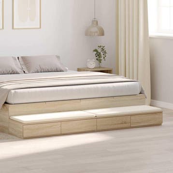 vidaXL Bedlades Sonoma Eik 180 x 36,5 x 16,5 cm Bewerkt hout, Verzenden