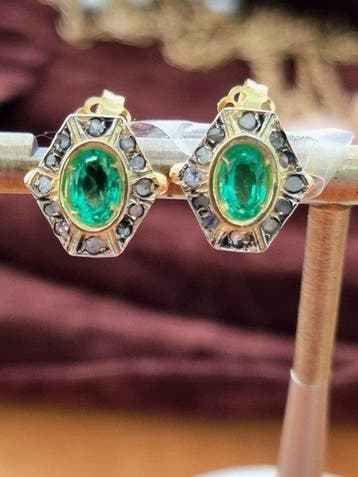 Zonder minimumprijs - Oorbellen - 9 kt. Zilver, Geel goud, Handtassen en Accessoires, Oorbellen, Nieuw