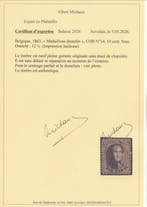 België 1865 - Leopold II - OBP ; 14 tanding 12,5 - zeer