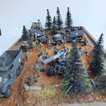 Tamiya - Diorama WW2 Amerikaanse artillerie stelling, Nieuw