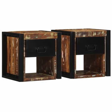 vidaXL Nachtkastjes 2st 40x35x40cm massief gerecycled hout, Verzenden