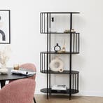 Wandkast Hoxton 5-laags - zwart - 80 x 34 x 172 cm, Huis en Inrichting, Verzenden, Nieuw