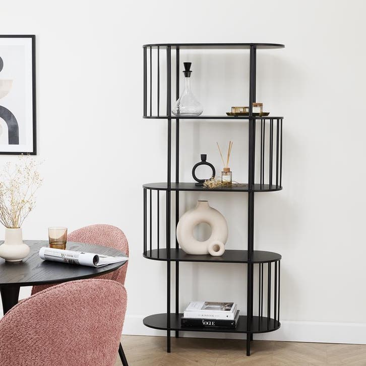 Wandkast Hoxton 5-laags - zwart - 80 x 34 x 172 cm, Huis en Inrichting, Kasten | Wandmeubels, Nieuw, Verzenden