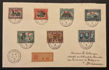Belgique 1918 - Émission d’Albert Ier et vues - Croix-Rouge
