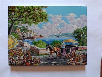 Ernesto Rispoli (1948) - Primavera ad Amalfi (costiera, Antiquités & Art