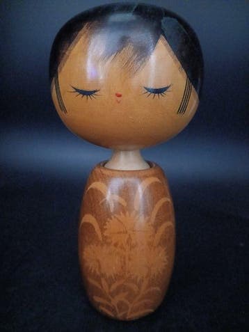Beeldje - Vintage Ssaku Kokeshi Pop - Yamazato (Bergdorp)
