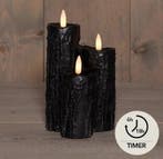 Ledkaars druipkaars zwart wax 3d flame annas collection met, Nieuw