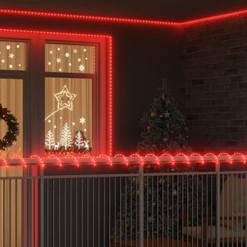 vidaXL Touw Licht met touwlichten Rood 100 m PVC, Verzenden