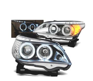 PHARES LED ANGEL EYES BMW E60 E61 03-07 CHROMÉ, Verzenden, Nieuw
