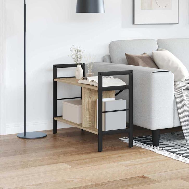 vidaXL Boekenplank 3-laags 75 x 30 x 58,5 cm Bewerkt hout, Huis en Inrichting, Kasten | Boekenkasten, Nieuw, Verzenden