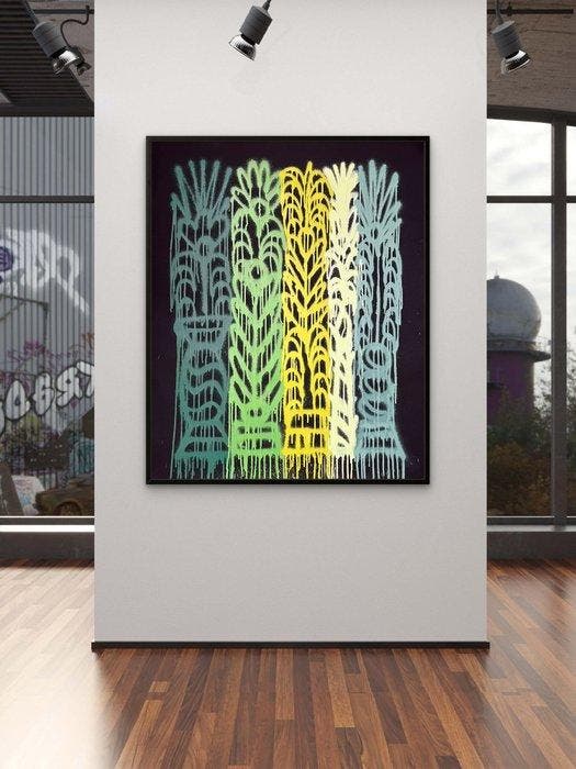 Nuno Barbedo (1983) - Green garden (XL Size Painting), Antiek en Kunst, Kunst | Schilderijen | Modern
