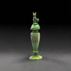 Replica van het oude Egypte Kohl Pot met deksel met zittende