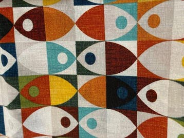 Stof optische Space Age meerkleurige art-deco-stijl