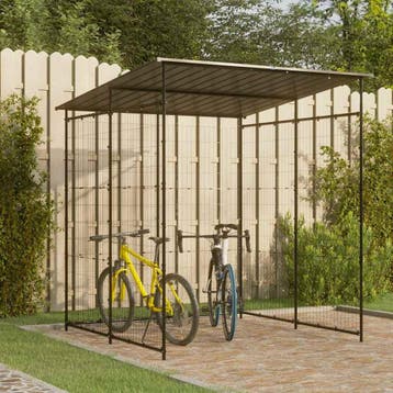vidaXL Fietsenstalling 190x190x222 cm staal zwart, Fietsen en Brommers, Verzenden, Nieuw