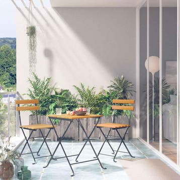 vidaXL 3-delige Bistroset inklapbaar massief acaciahout, Verzenden