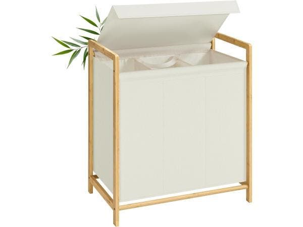 Veiling - SONGMICS Wasmand met 3 compartimenten 150L, Maison & Meubles, Salle de bain | Linge de bain & Accessoires